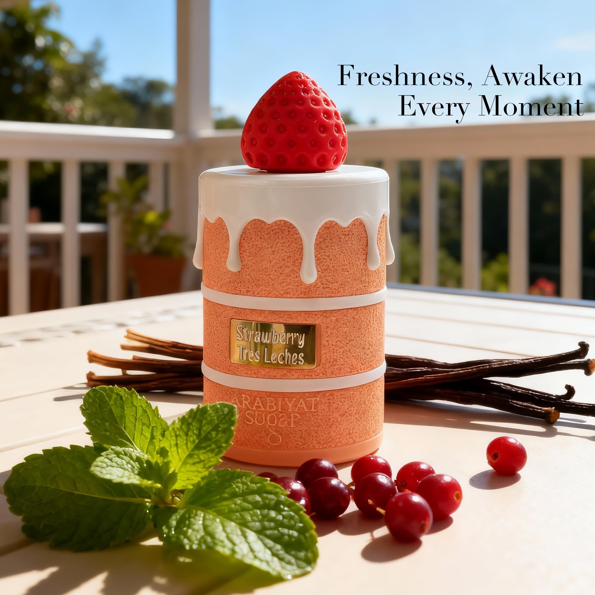 AFLUXE Strawberry Tres Leches liquid texture hints creamy gourmand heart.