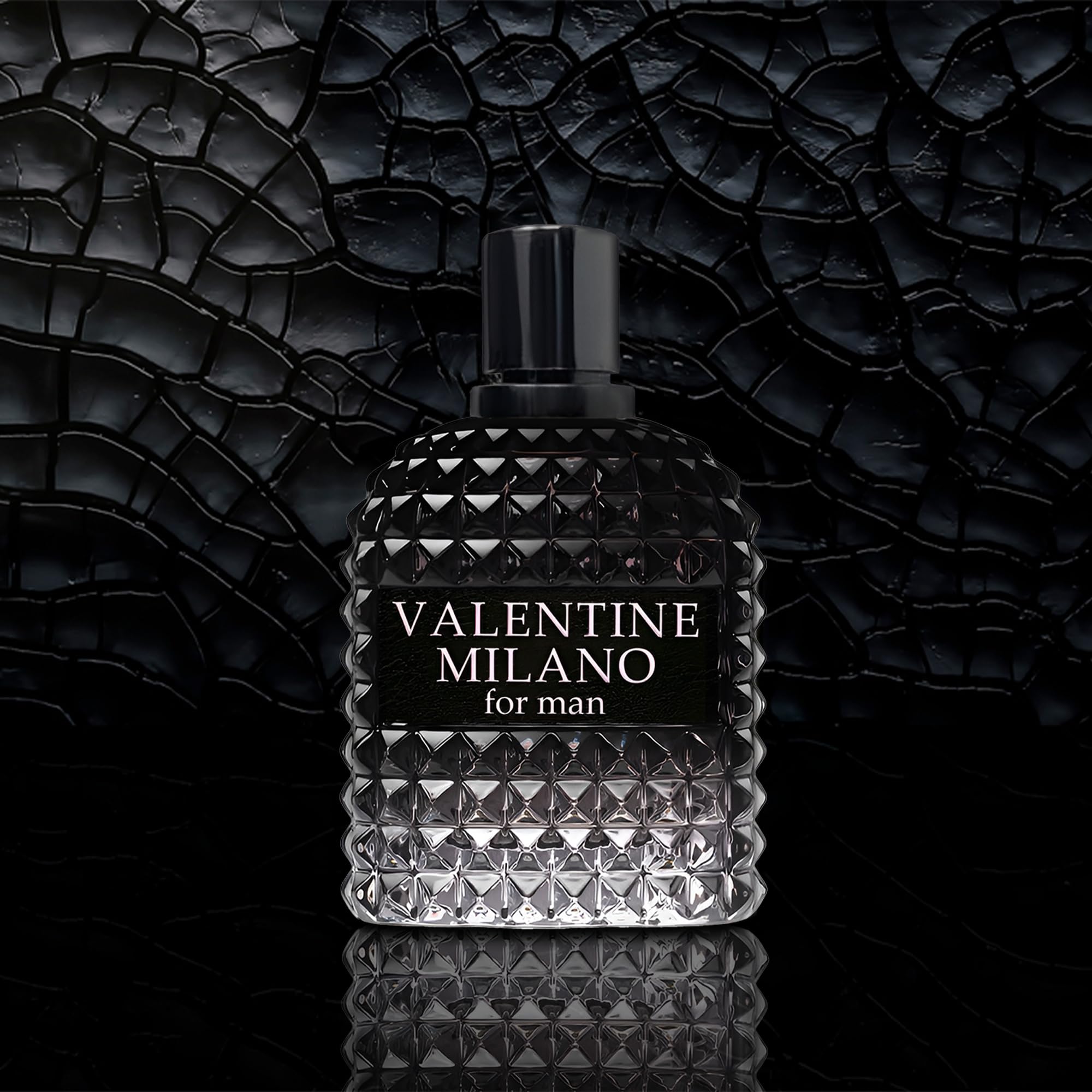 AFLUXE Valentine Milano bottle side highlights luxury details for refined grooming rituals.