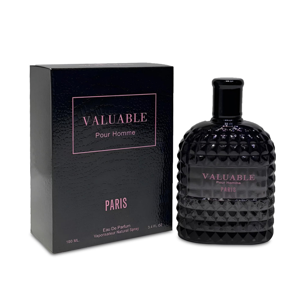 AFLUXE Valuable Paris bottle front view; fresh, sophisticated fragrance for everyday confidence.