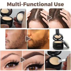 afmicat hairline powder closeup jar puff shows natural, non-greasy finish.