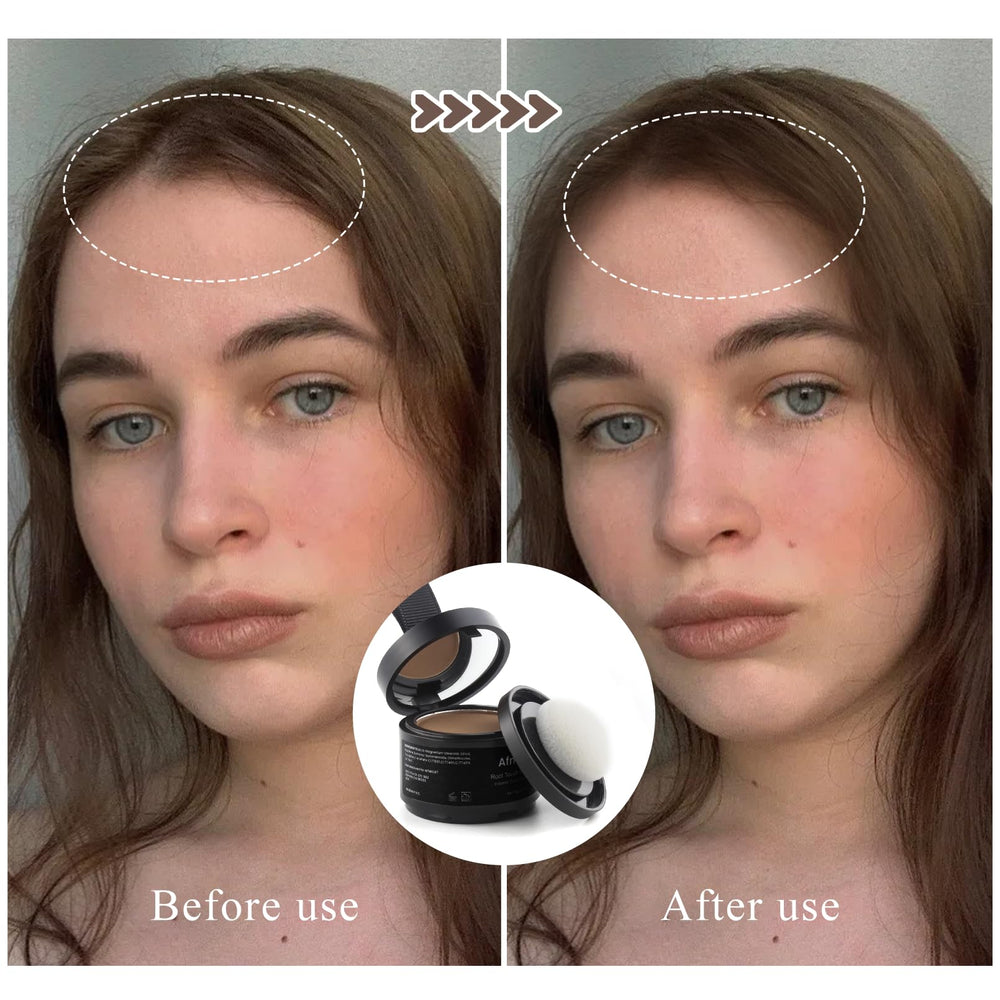 afmicat Instant Hairline Powder puff applying product for seamless hairline