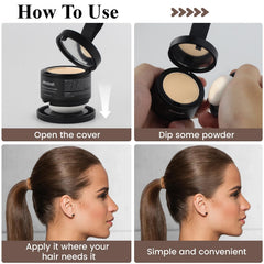 afmicat root touch-up powder brush application highlights precise root concealment.