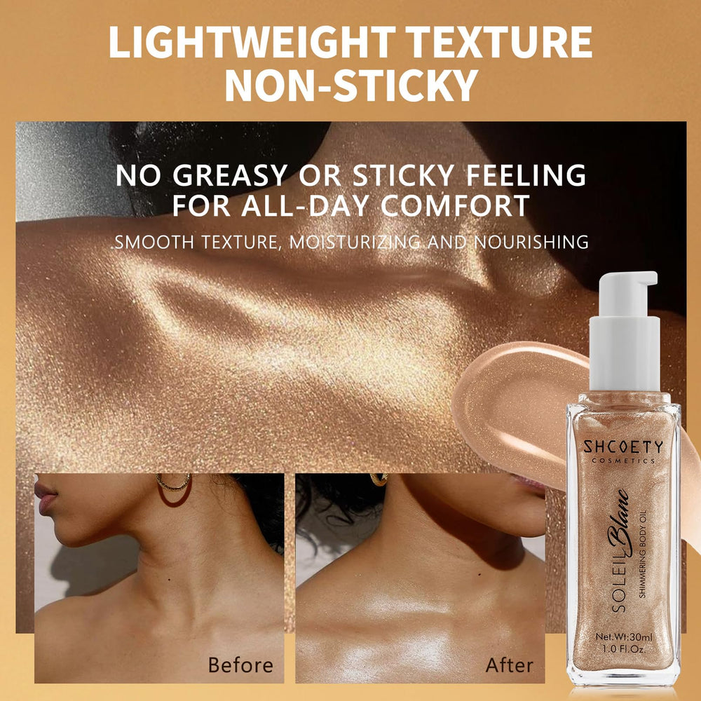 afmicat Shimmer Body Oil brush-ready design ensures even application.