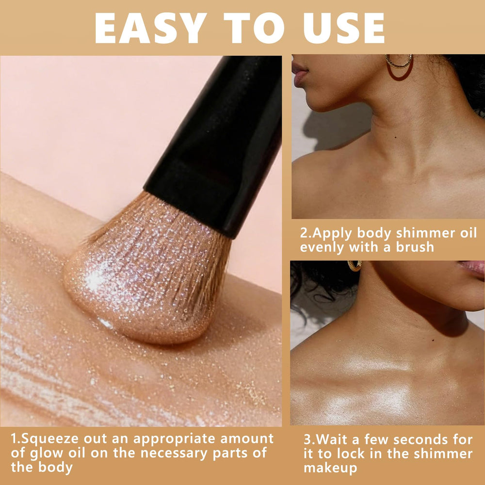 afmicat Shimmer Body Oil pearl-like shimmer catches sunlight beautifully.