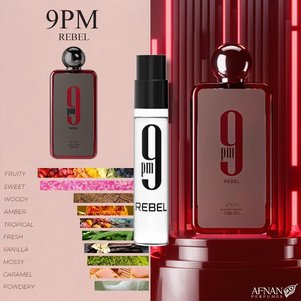 Afnan 9PM Pour Homme 2ml vial for refined evening style
