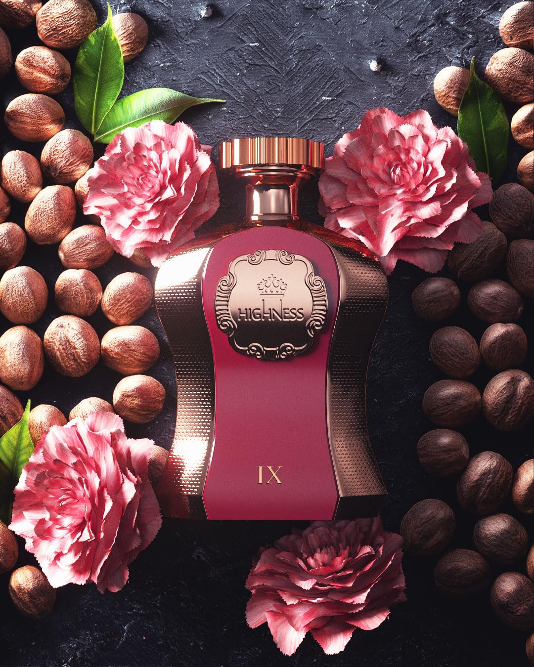 Afnan Highness Maroon luxury advert shot, ideal for upscale gifting and premium experiences.