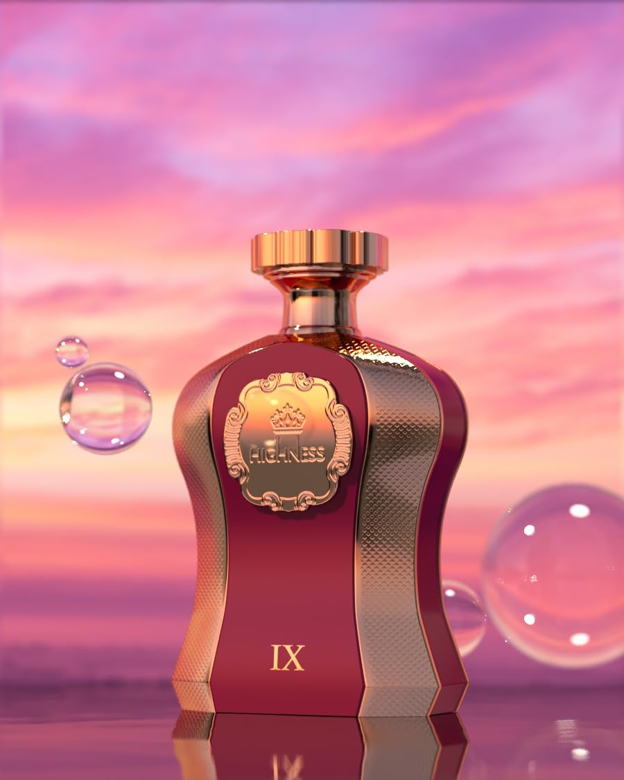 Afnan Highness Maroon packaging display, suggesting UAE-inspired luxury and gifting appeal.