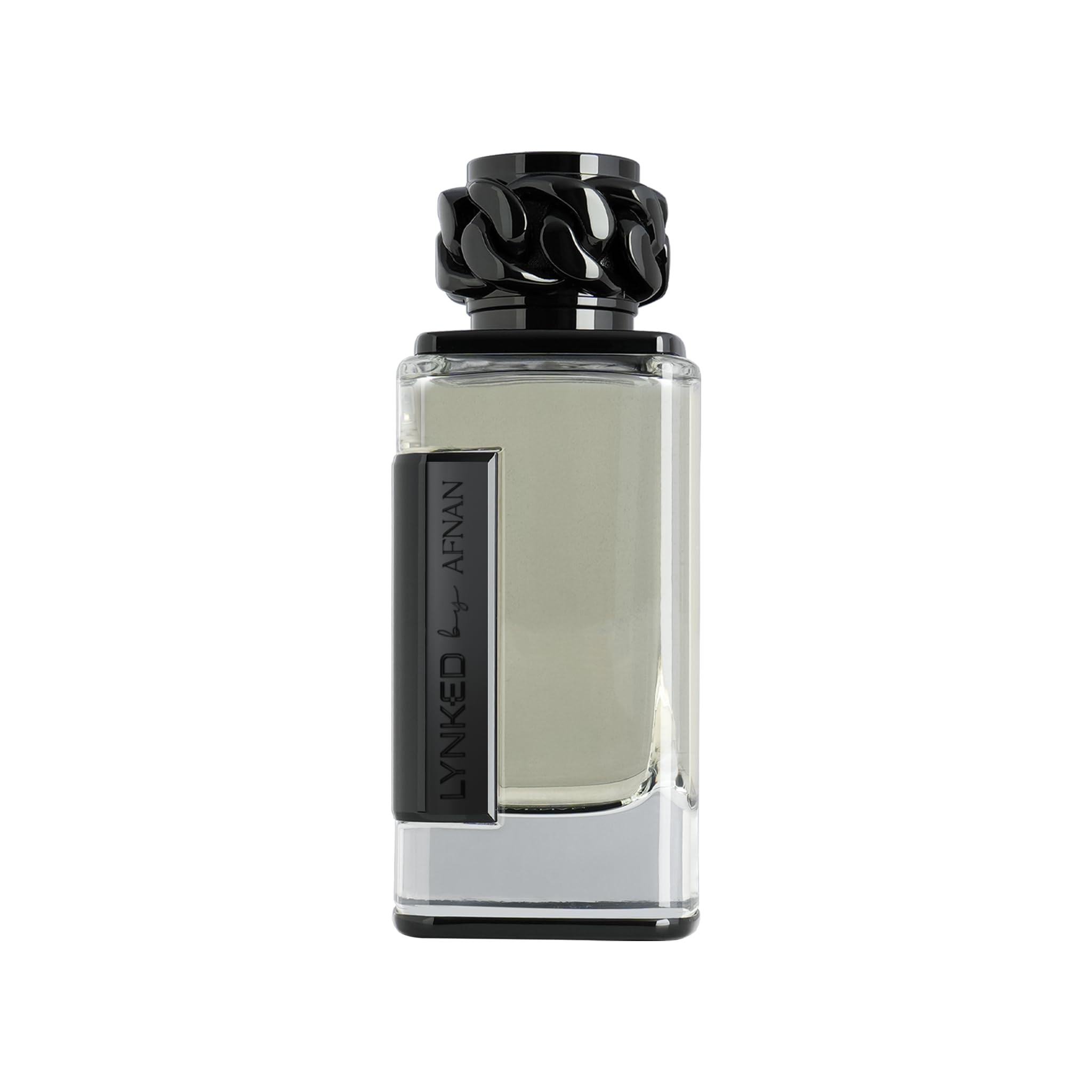 Afnan Lynked Freedom bottle front reveals bold masculine elegance for confident daily wear.