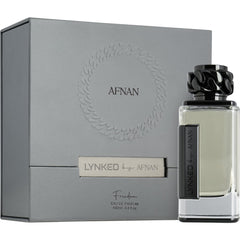 Afnan Lynked Freedom bottle detail label focuses on craftsmanship and oriental notes.