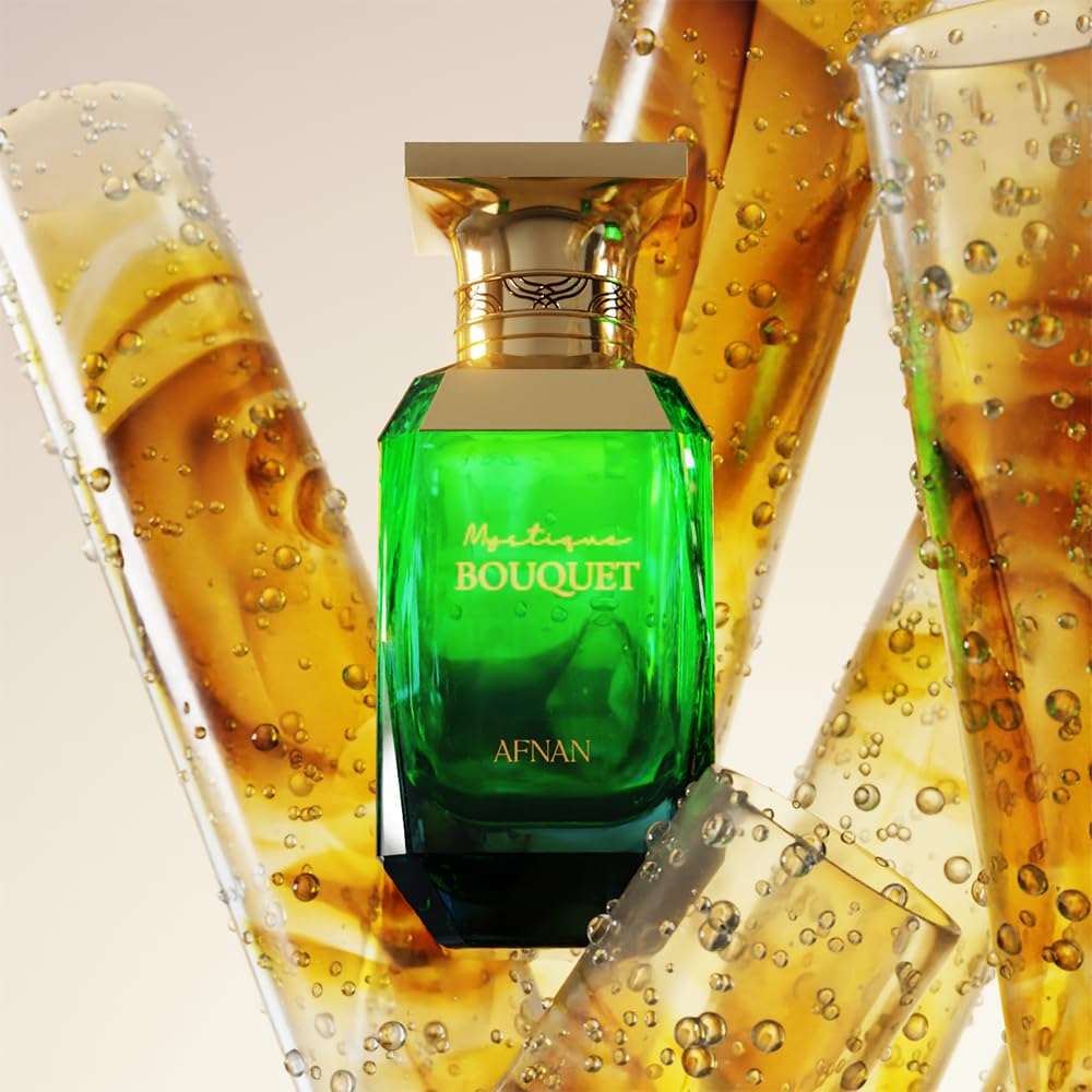 Afnan Mystique Bouquet lifestyle shot, perfect for spring evenings.