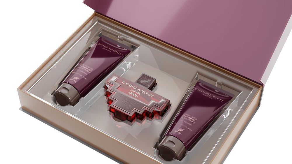 Afnan Ornament Purple Allure gift box, elegant presentation ideal for gifting