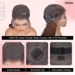 Afribye brown wig HD lace front closure for seamless scalp blend.