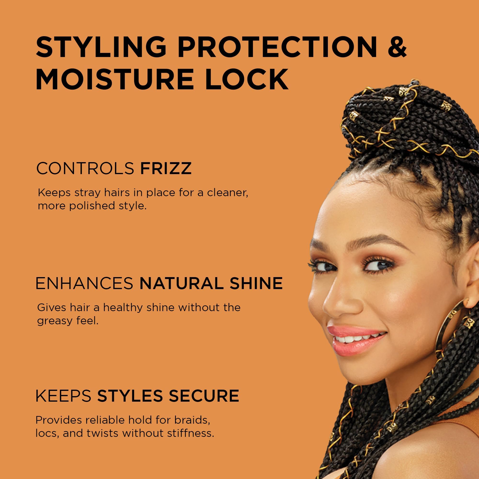 African Pride Black Castor Miracle gel close-up showing creamy texture for reliable hold.