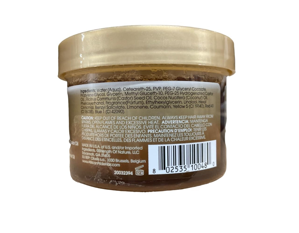 African Pride Black Castor Miracle Gel hands applying for frizz control and added shine.