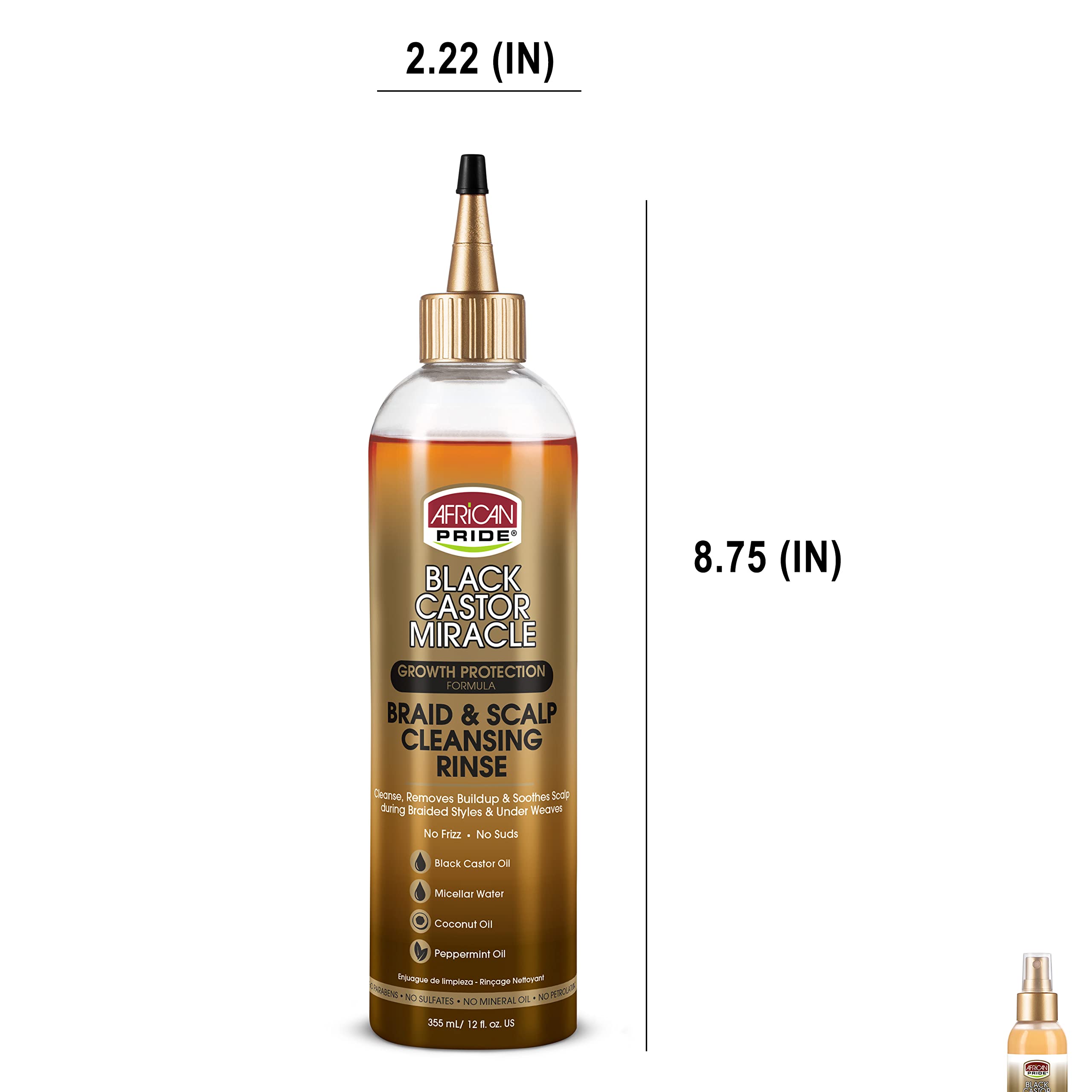 African Pride rinse maintains braids and reduces frizz for longer lasting style.