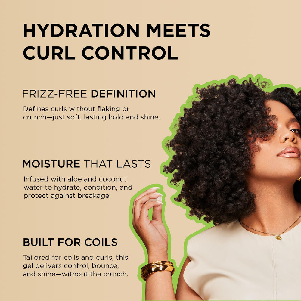 Pouring African Pride Moisture Miracle gel from bottle for easy application