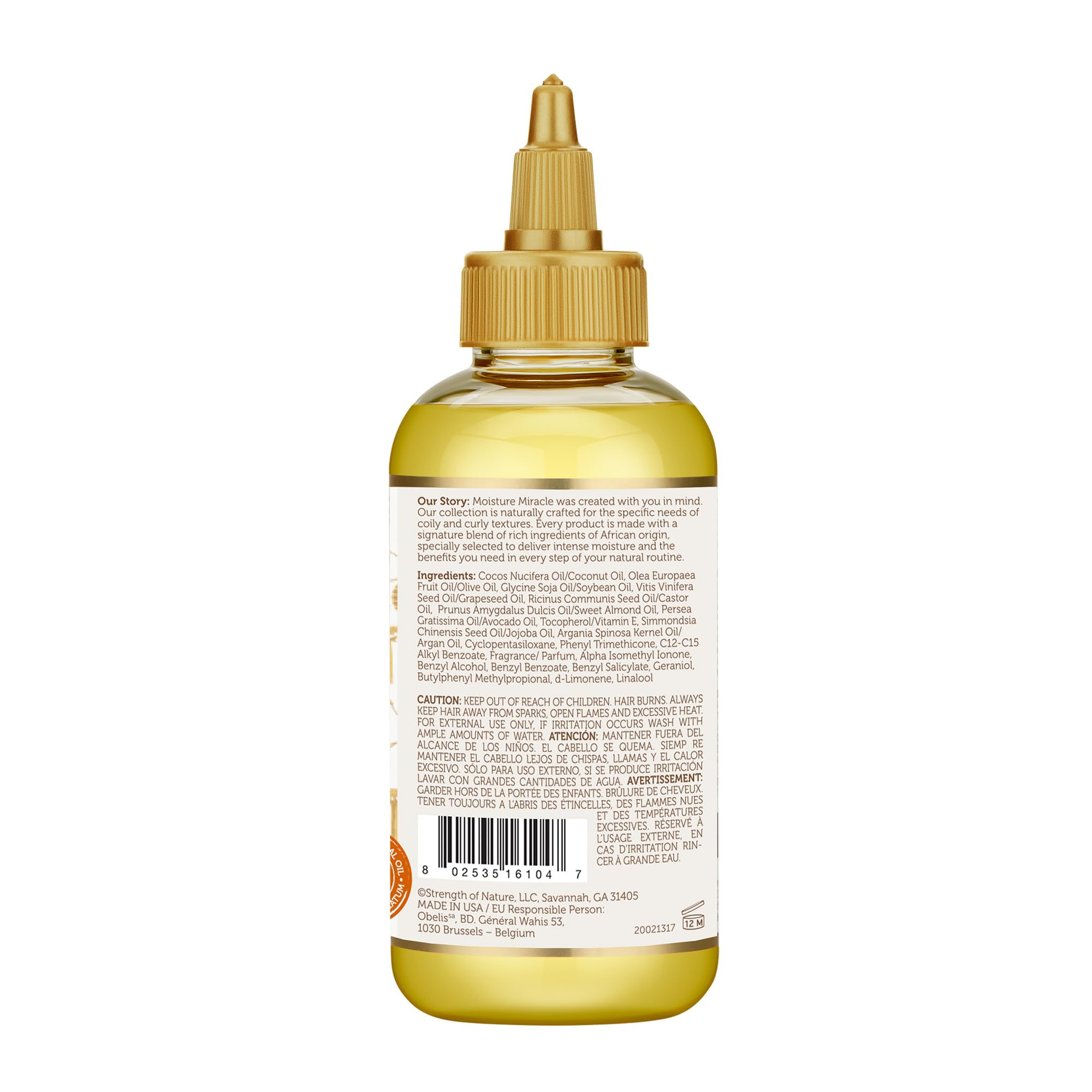 African Pride Moisture Miracle drops on towel demonstrate quick absorption without buildup