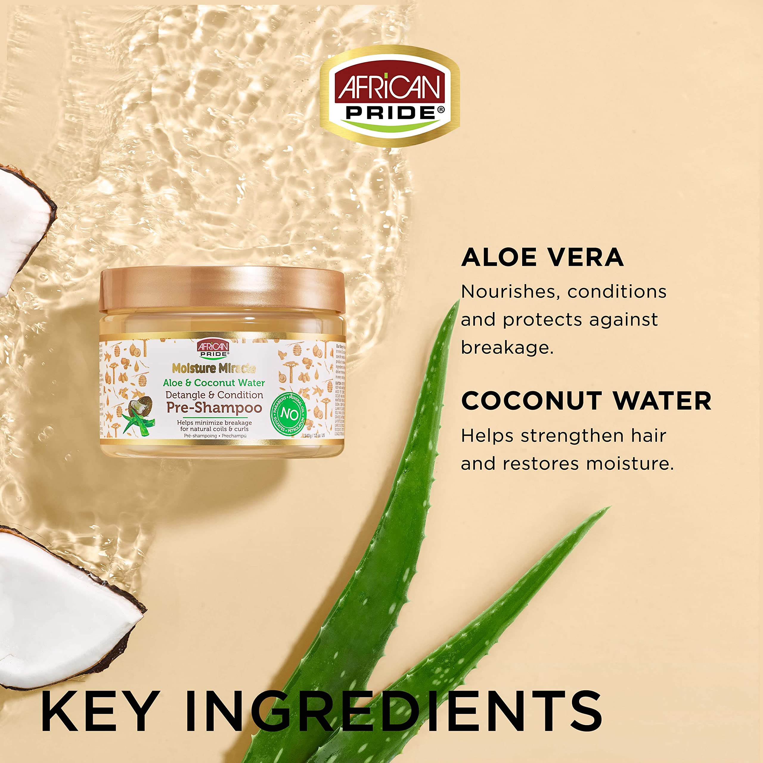 African Pride Moisture Miracle coily curls styled with moisturized shine.