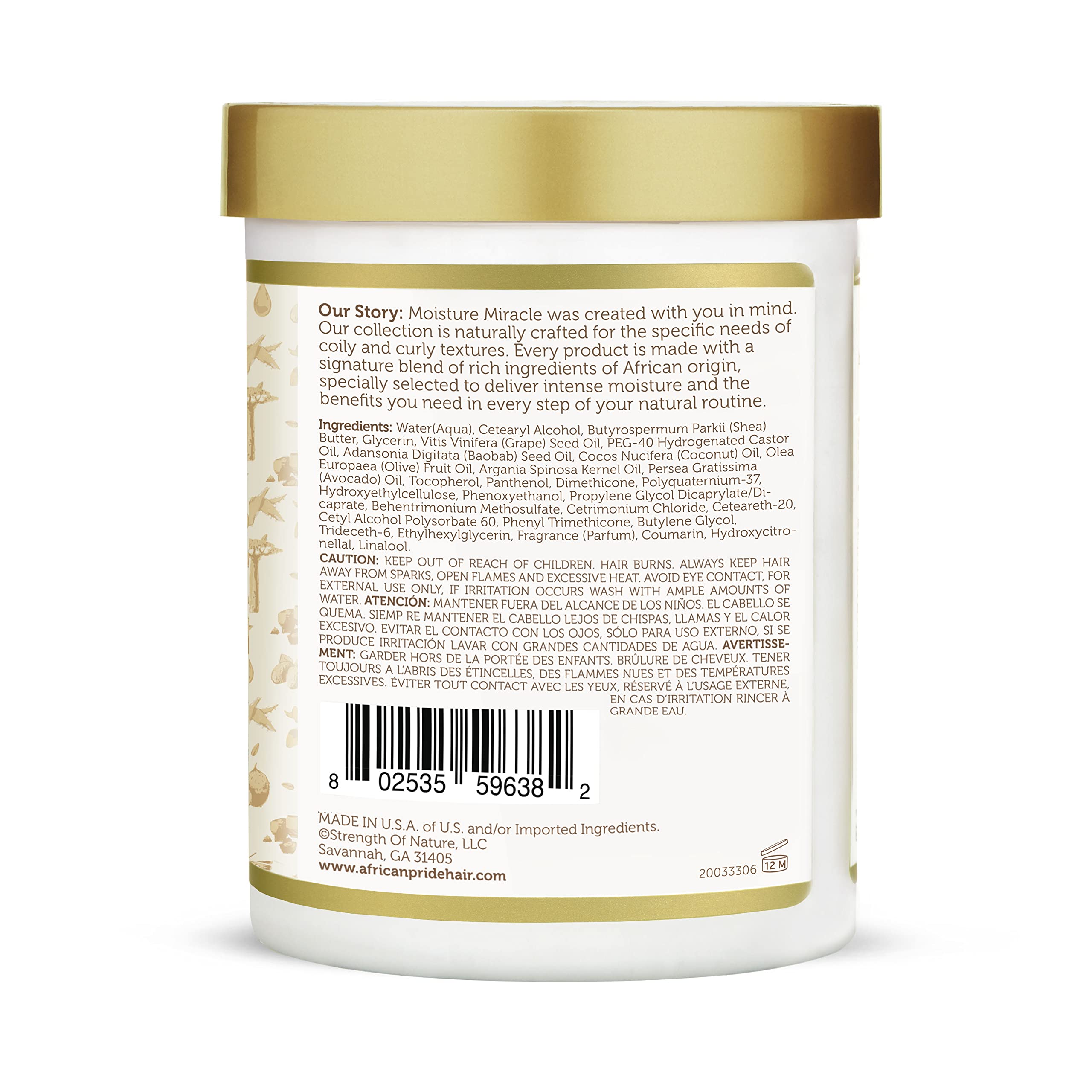 African Pride Moisture Miracle gloss on strands indicates healthy shine