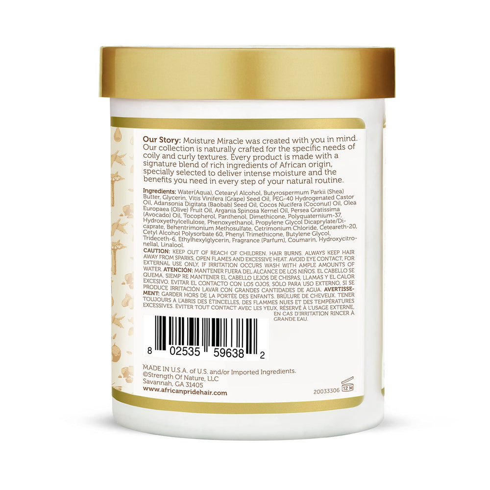 African Pride Moisture Miracle gloss on strands indicates healthy shine