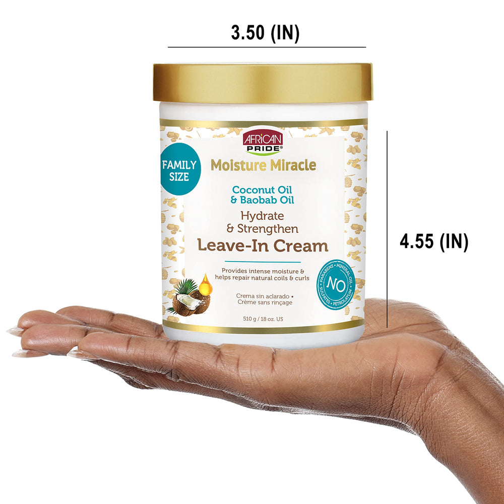 African Pride Moisture Miracle packaging box with clean formula