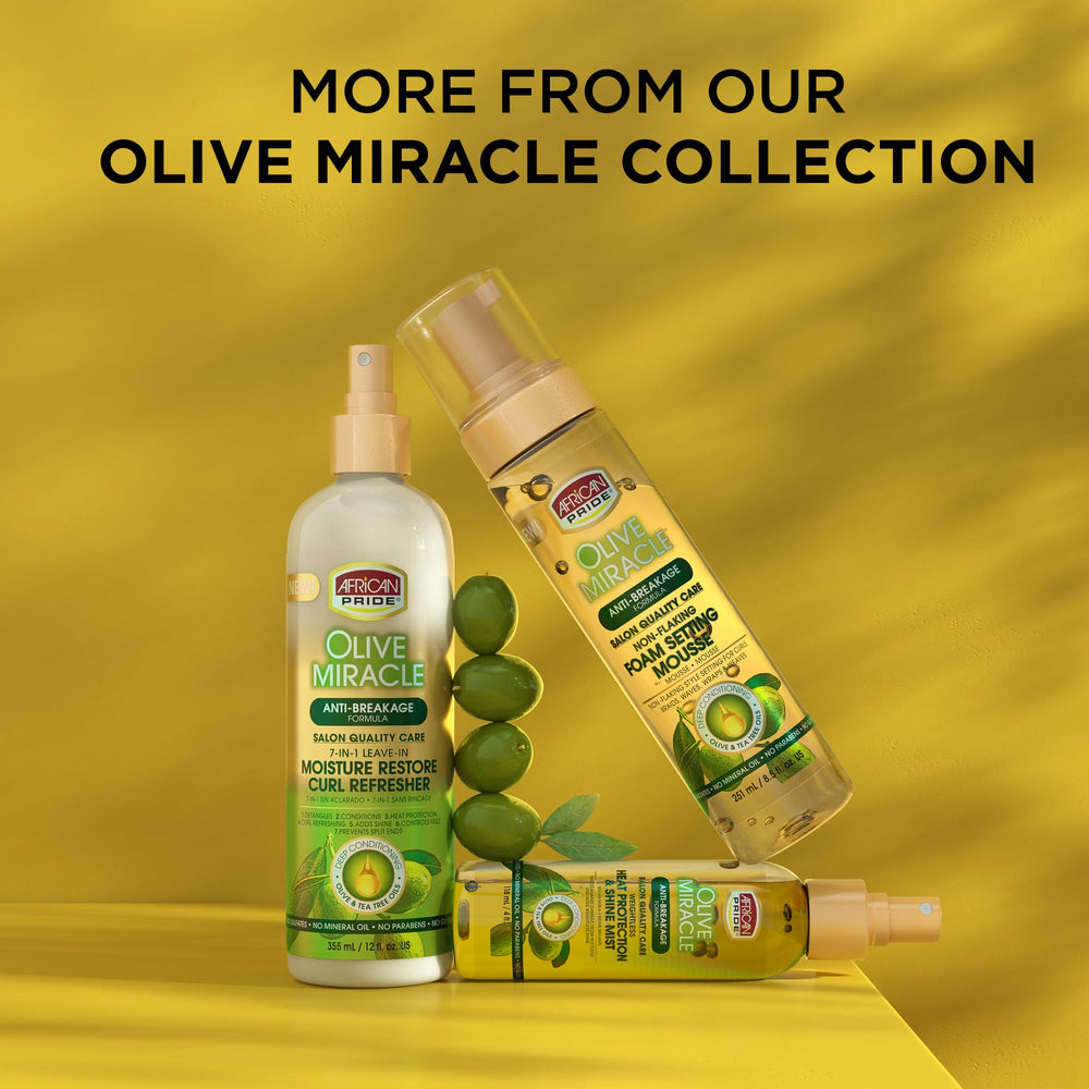 Rinçage clair avec Olive Miracle 2 en 1, brillance retrouvée.