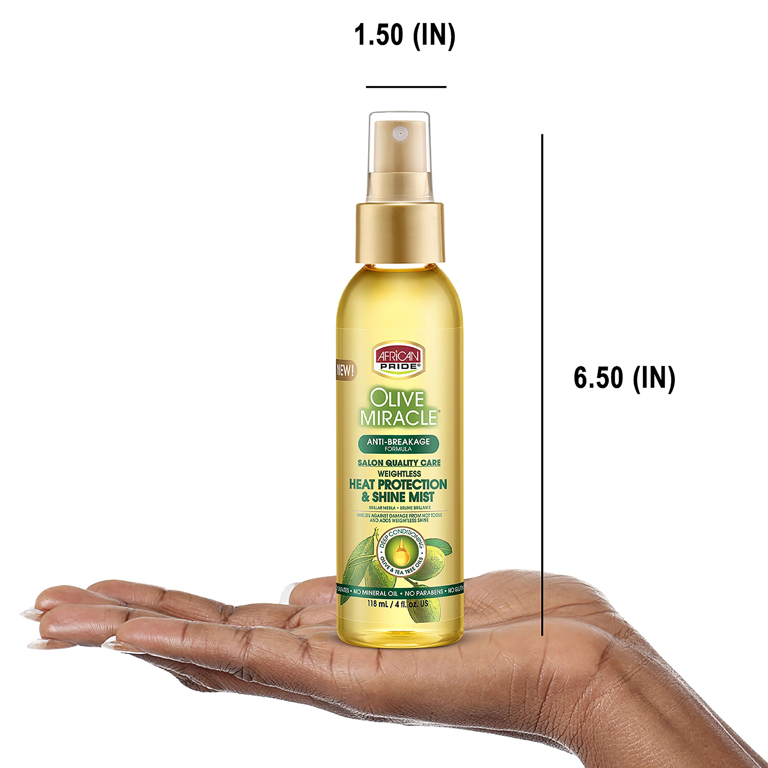 Sleek, frizz-free finish after using African Pride Olive Miracle heat protectant