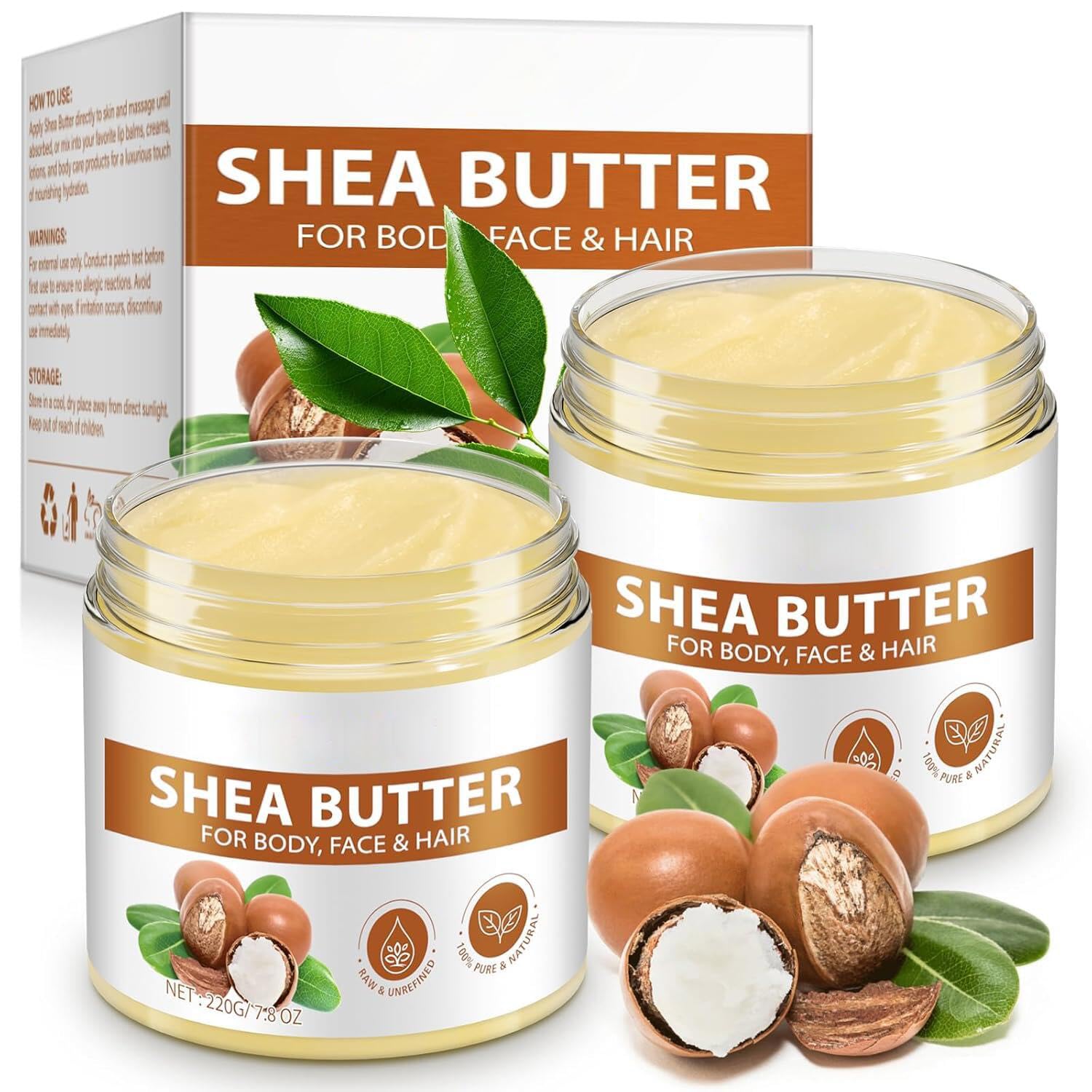 African Shea Butter Raw bottle close-up showing pure unrefined formula for deep moisturization.
