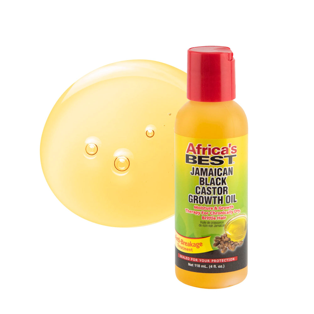Africa's Best Jamaican Black Castor Growth Oil hair shine showing moisturized strands.