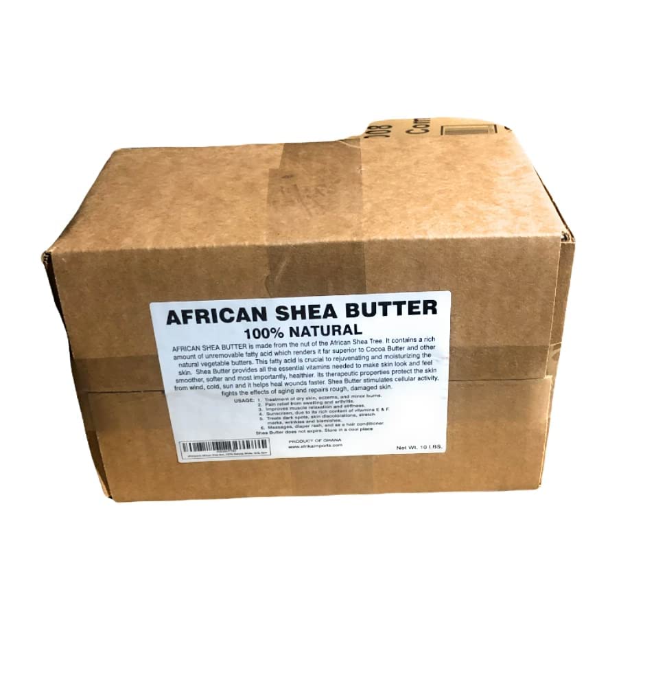 afrimports batch-number label on Ghana-origin butter; highlights freshness and origin.