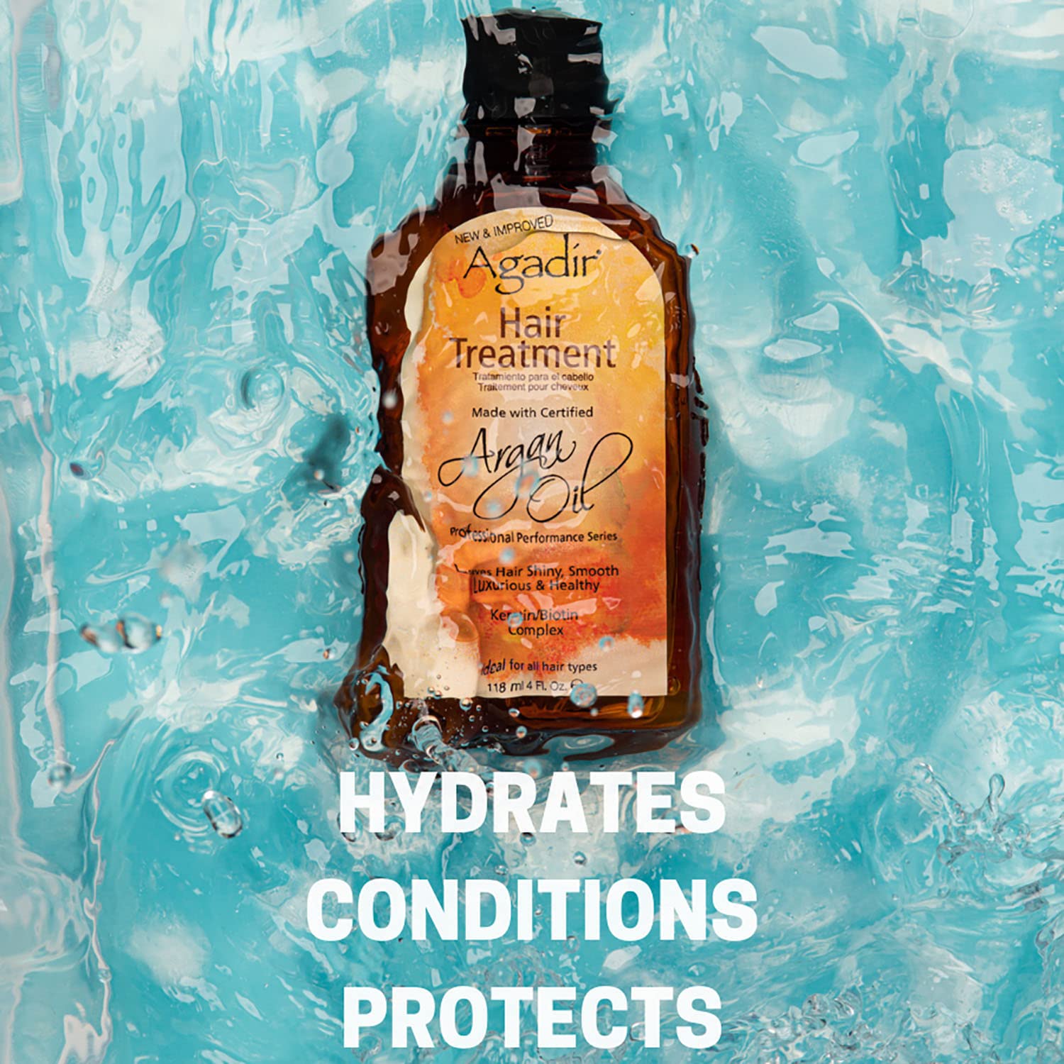 Agadir Argan Oil Hair Treatment demonstrates frizz control and softness.