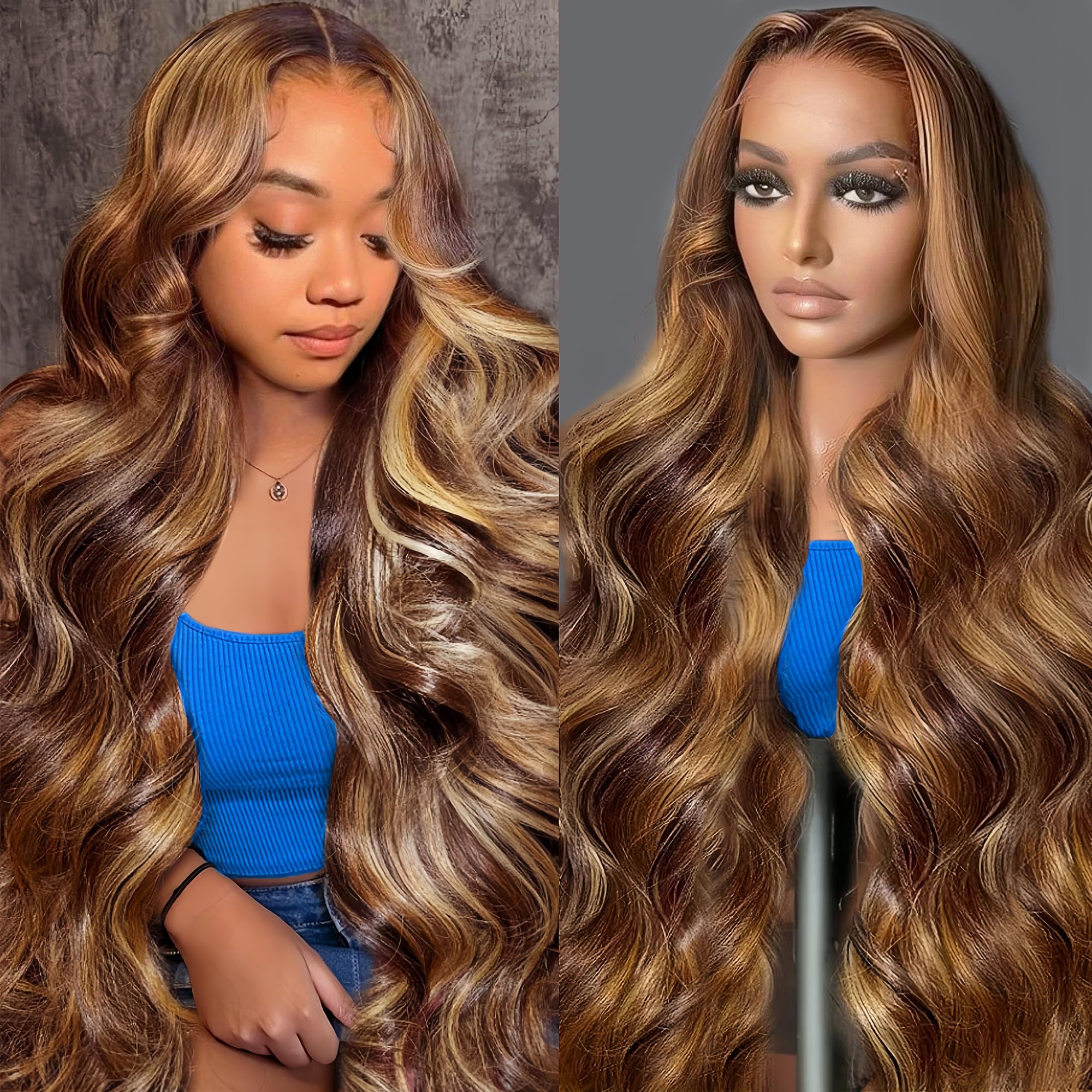 Agairl real human hair wig 30 inch ombre lace front for natural everyday styling.