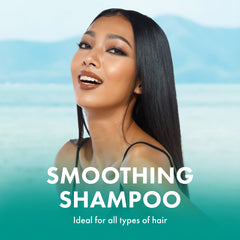 Agave Healing Oil agave smoothing shampoo pour highlights easy distribution and gentle cleansing.