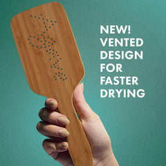 Agave Healing Oil bamboo paddle brush handle is lightweight yet sturdy.