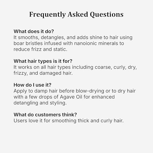 Agave Healing Oil bamboo paddle brush in-use at home or salon.