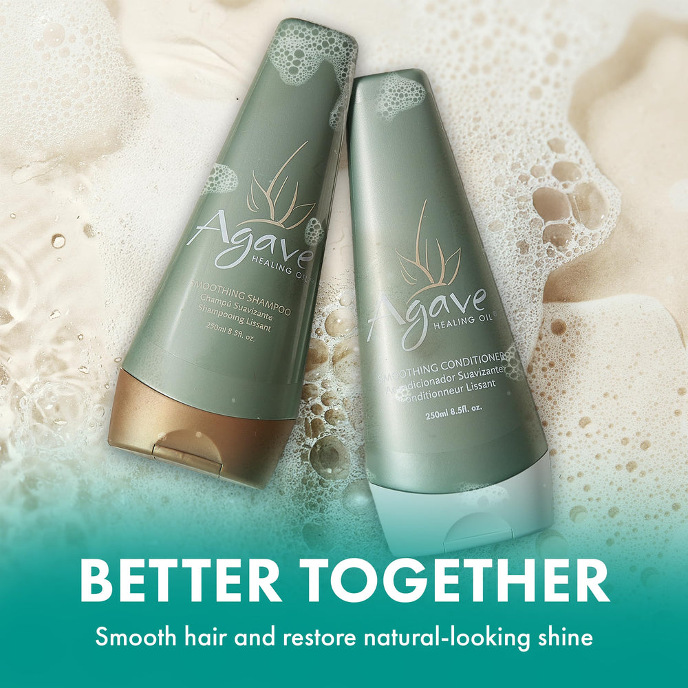 Agave Healing Oil smoothing shampoo hair-wash scene, gentle cleansing in action