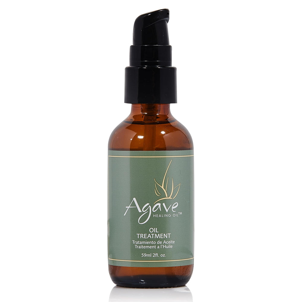 Agave Healing Oil Treatment bottle pour for a lightweight, non-greasy finish.