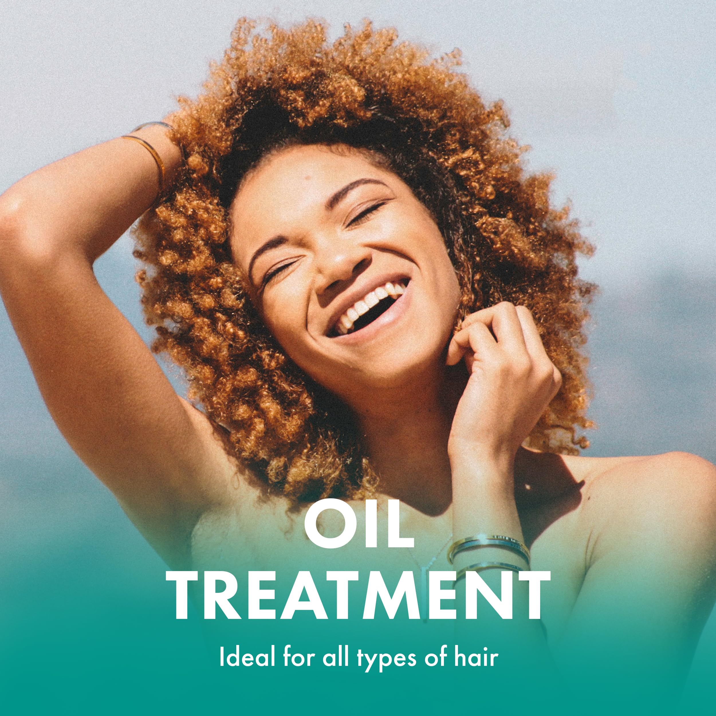 Agave Healing Oil Treatment pour showing quick frizz-control application