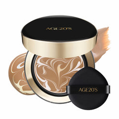 AGE 20's Signature Essence Pact puff application delivers lightweight, dewy coverage.