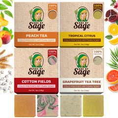 Age of Sage Peach Tea artisan soap for daily cleansing with hydrating moisture