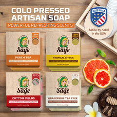 Age of Sage Tropical Citrus artisan soap with bright fragrance and skin-softening hydration