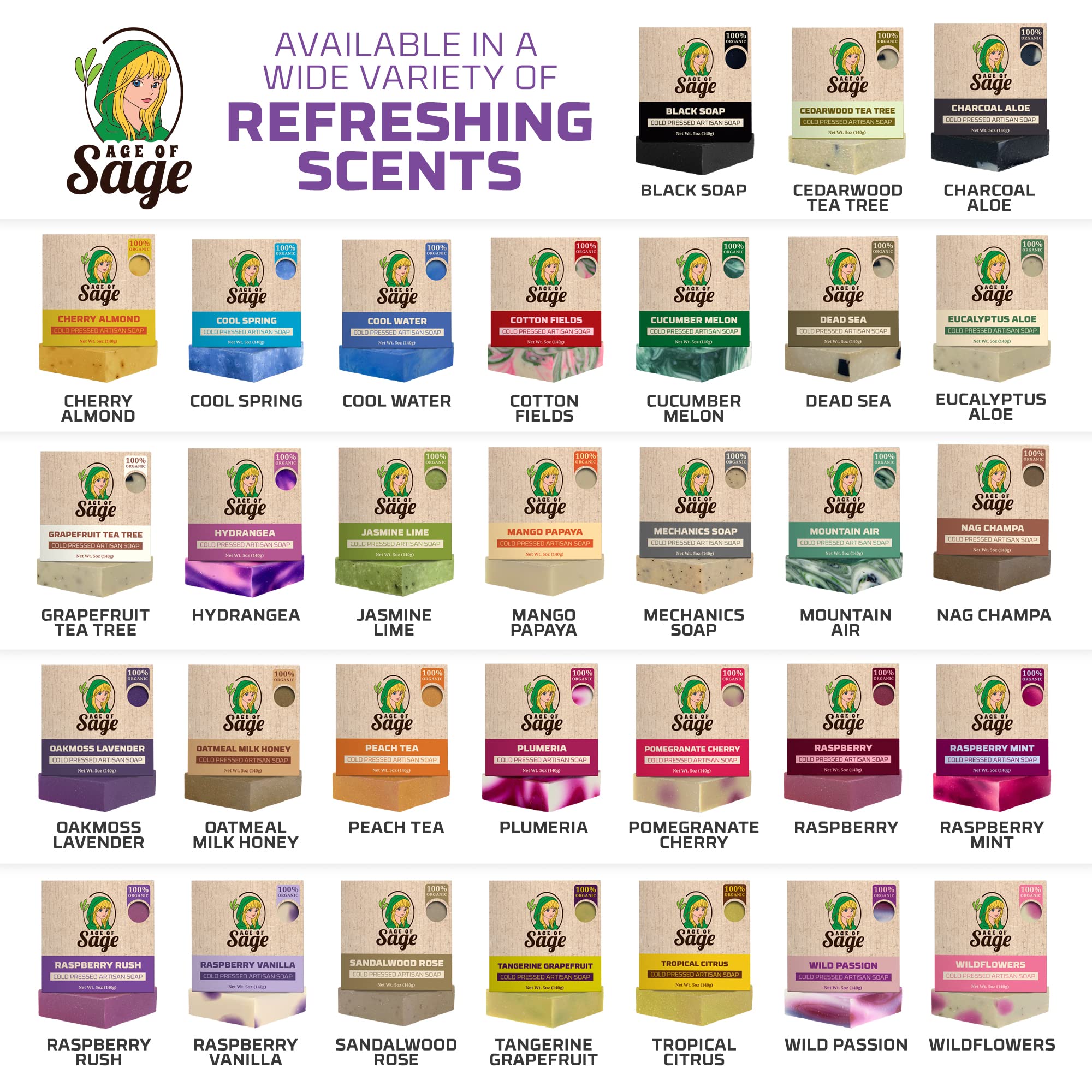 Age of Sage Vegan soap bars with plant-based ingredients