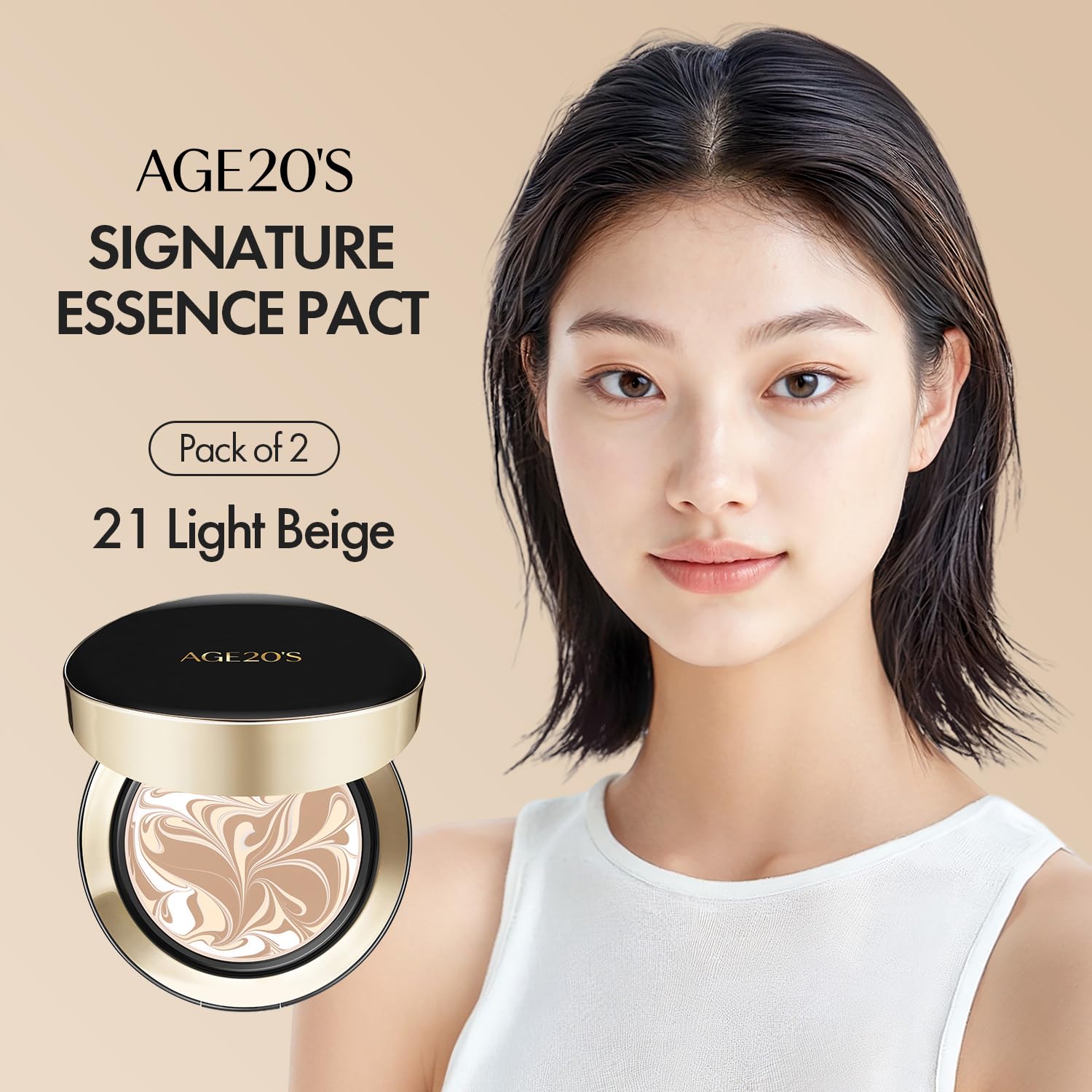 Open compact revealing a simple, portable makeup kit