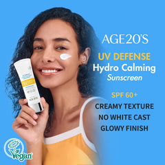 Creamy texture close-up of AGE20'S sunscreen showing moisturizing consistency