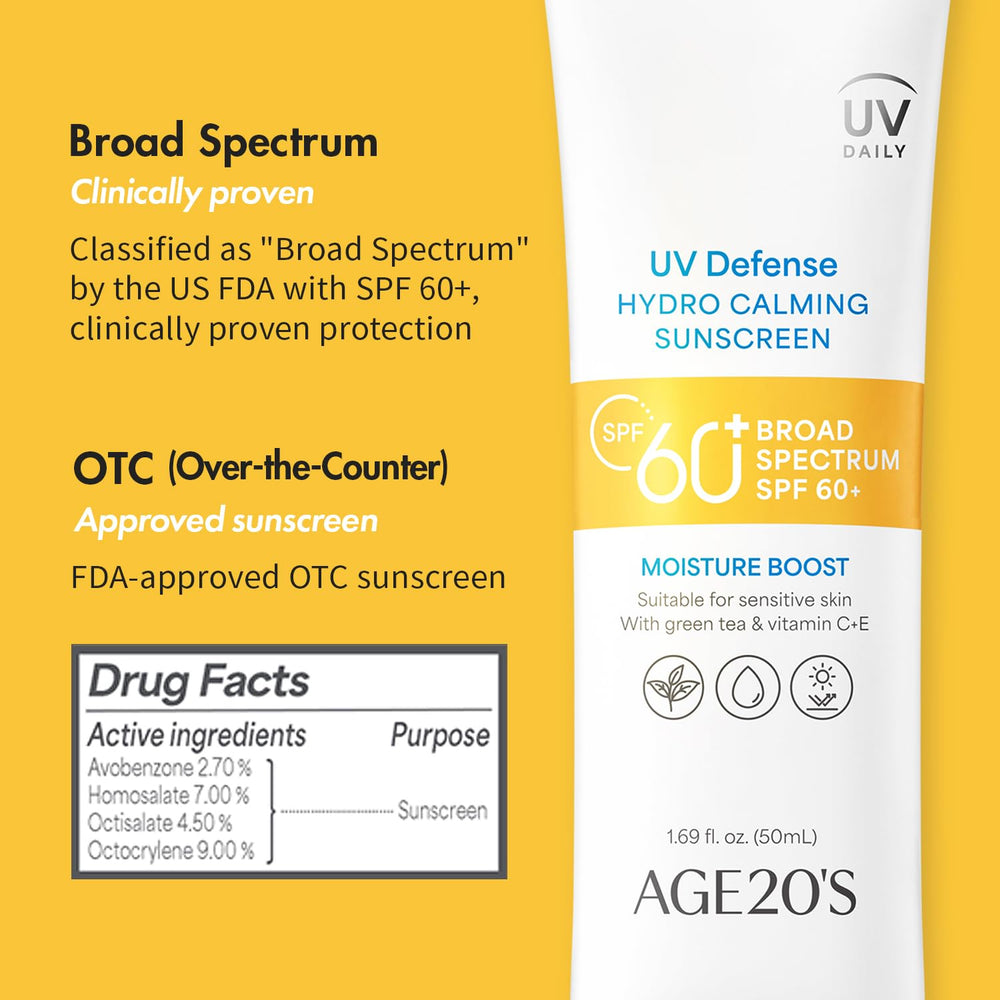 AGE 20's UV Defense highlights green tea and vitamins C and E