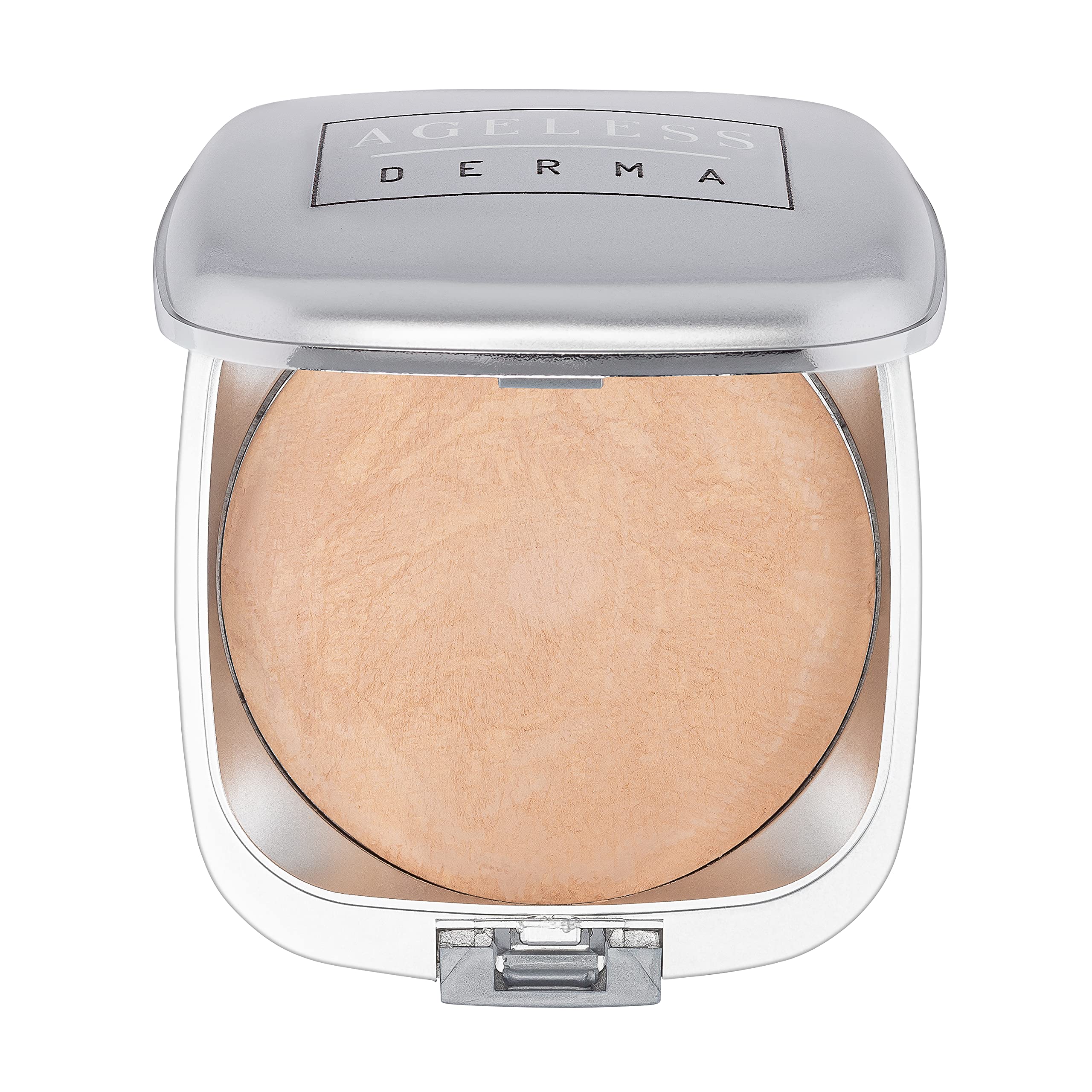 Ageless Derma Mineral Baked Foundation Dover Beige compact with buildable coverage