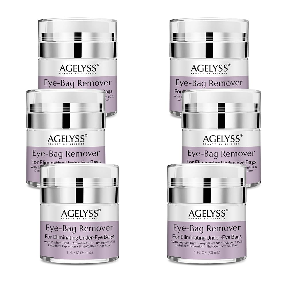 Agelyss Eye-Bag Cream bottle with pump for easy daily under-eye hydration.