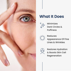 Agelyss Eye-Bag Cream texture close-up showing rich cream for soothing under-eye skin.