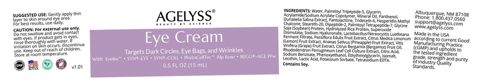 Graphic of Eyeliss and friends inside Agelyss Restorative Eye Cream formula