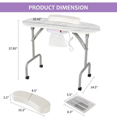 AGESISI nail desk dust collector with reusable bags captures dust during sessions